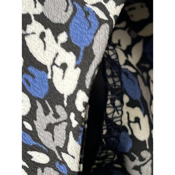 Gap Mini Dress M Blue Gray Floral Boho V-Neck Sleeveless Summer Sheath - Picture 7 of 9